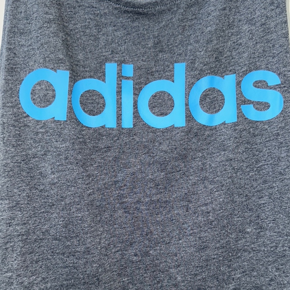 Adidas Dark Gray Tank Top with Blue Logo - Picture 2 of 4
